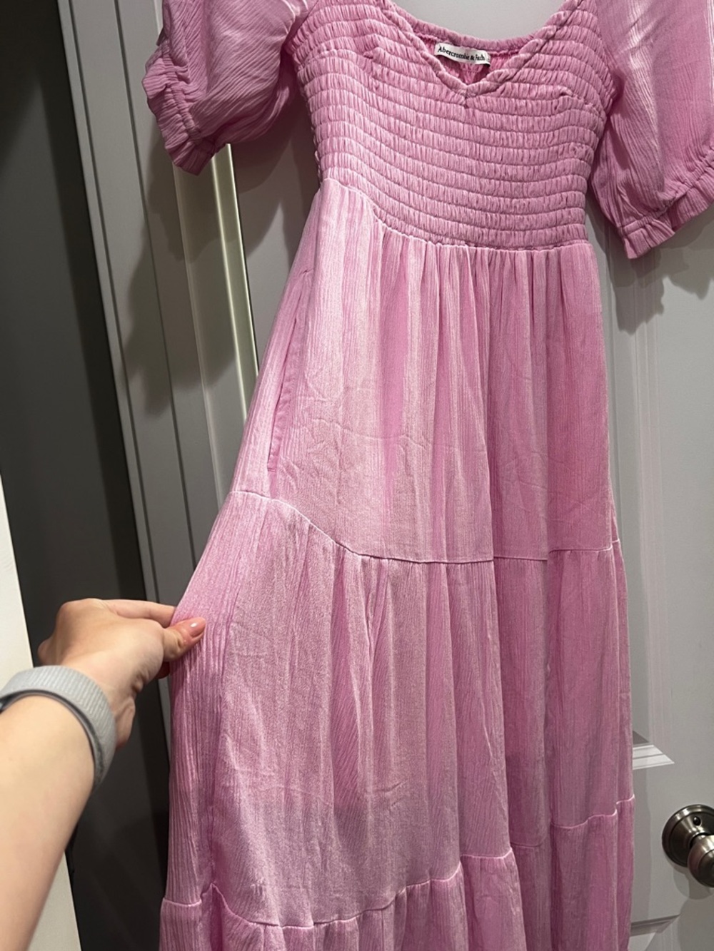 Abercrombie Pink Smocked Maxi Dress - Picture 2 of 3